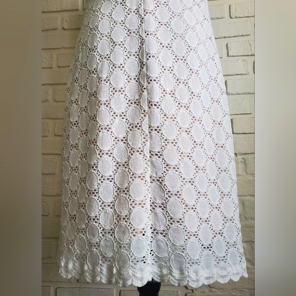 Ronni Nicole Lace Keyhole Sleeveless Sheath Dress Ivory White Summer Size 12 - Picture 8 of 12